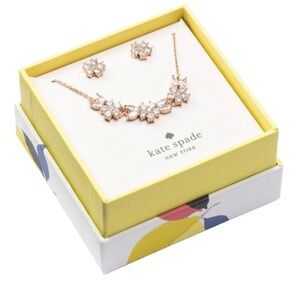 Kate Spade New York Gleaming Gardenia Cluster Studs and Pendant Set BNIB